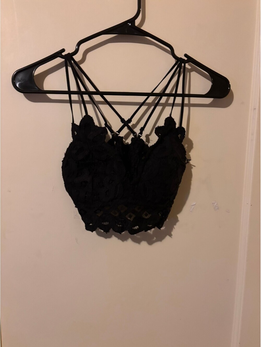 Wishlist black lace strappy bralette Small